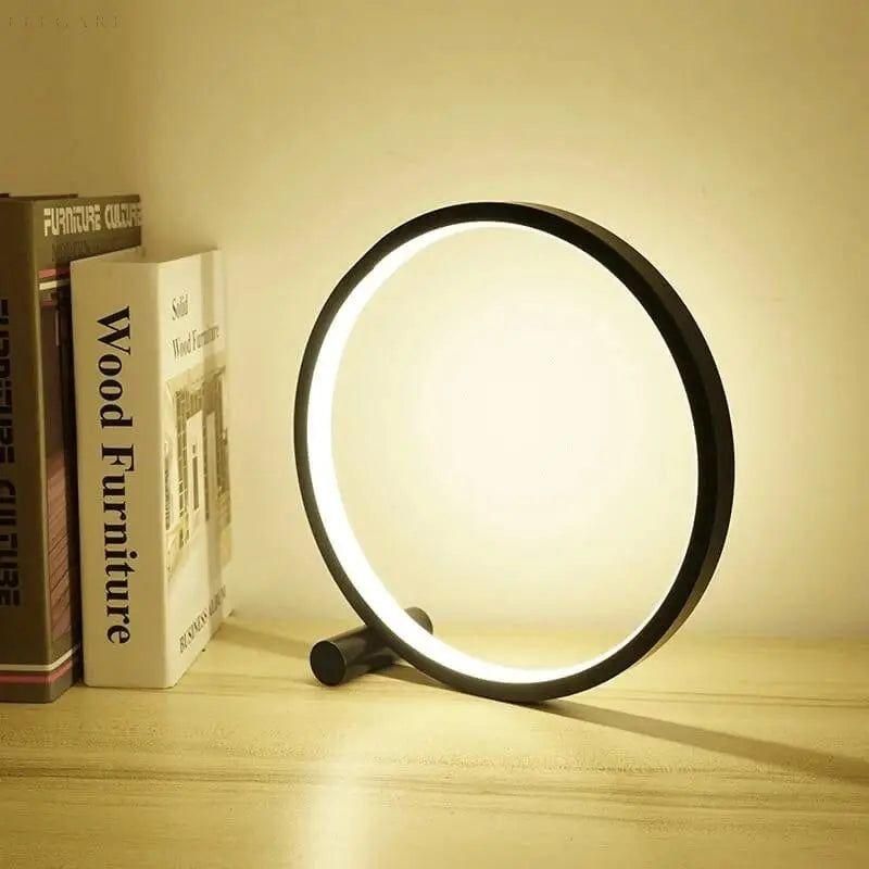Lampe de table LED tactile moderne, design minimaliste, réglable, finition noir, blanc, pour ambiance personnalisée.
