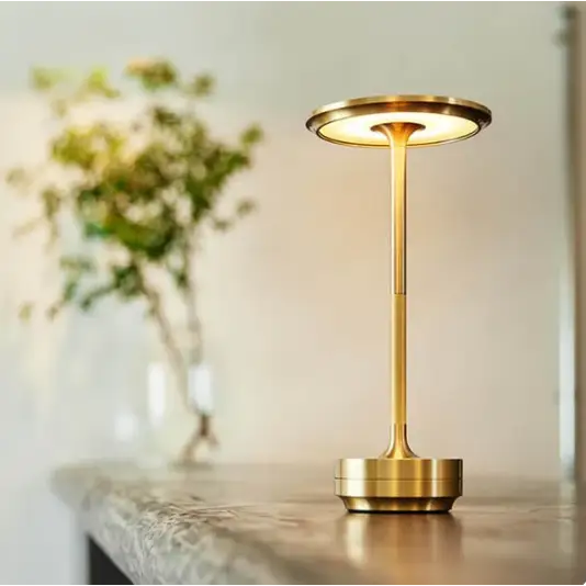 "Lampe de table moderne sans fil, intensité réglable, finition élégante en acier, pour intérieur ou extérieur IP66"