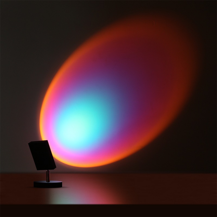 Lampe de table rétro, design coucher de soleil.  Lumière chaude et douce. Décoration élégante pour salon, chambre.