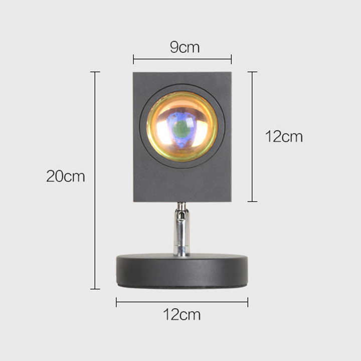 Lampe de table rétro, design coucher de soleil.  Lumière chaude et douce. Décoration élégante pour salon, chambre.