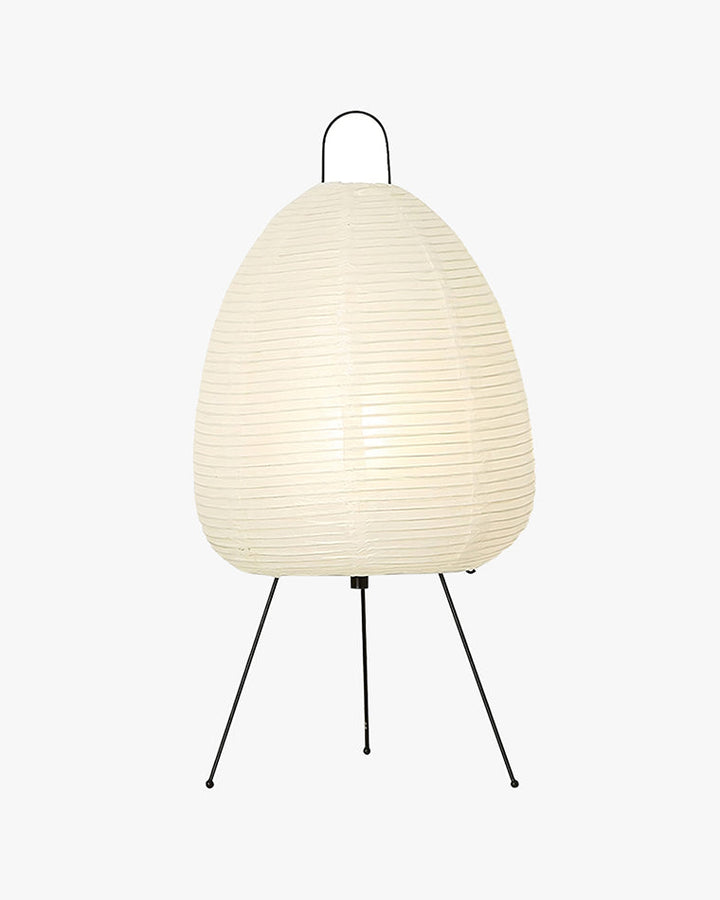 Lampe lanterne japonaise style Japandi.  Papier de riz et métal. Décoration intérieure zen.