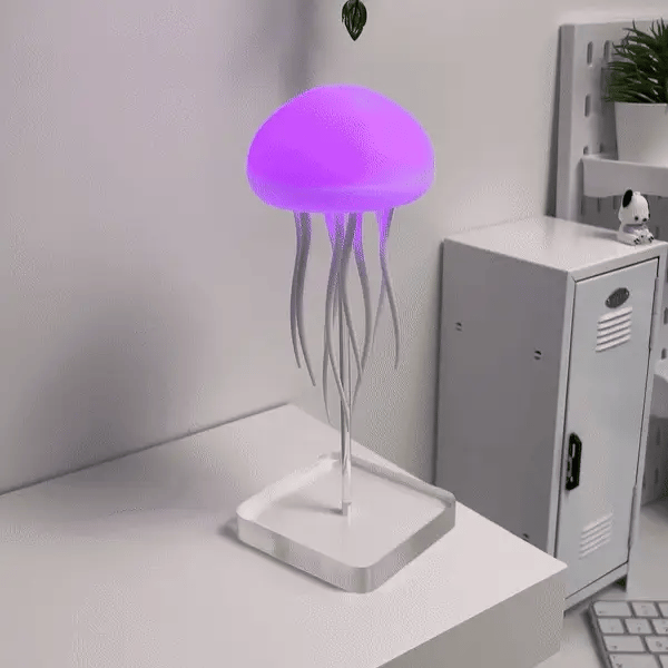 Lampe LED méduses, effet hypnotique.  Lumières colorées, ambiance apaisante. Décoration unique.