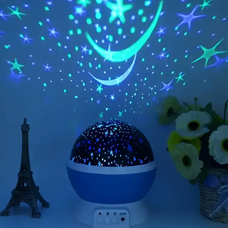 Lampe LED nuit, projecteur étoiles rotatif 360°.  Ambiance féerique garantie.
