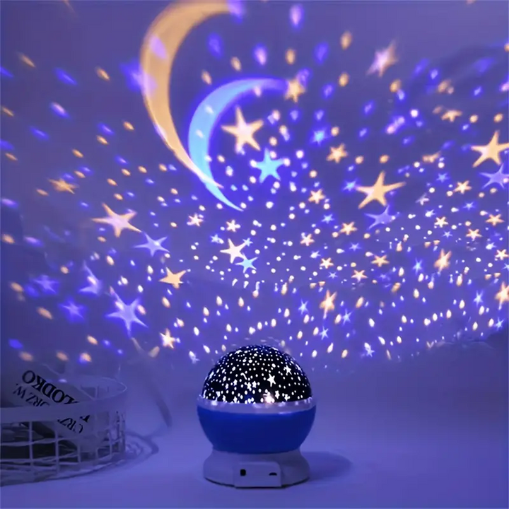 Lampe LED nuit, projecteur étoiles rotatif 360°.  Ambiance féerique garantie.