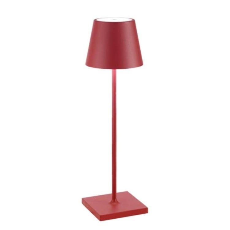 "Lampe LED sans fil Alexa, design moderne et élégant, étanche, couleur argent, éclairage doux et modulable, 38 cm de haut."