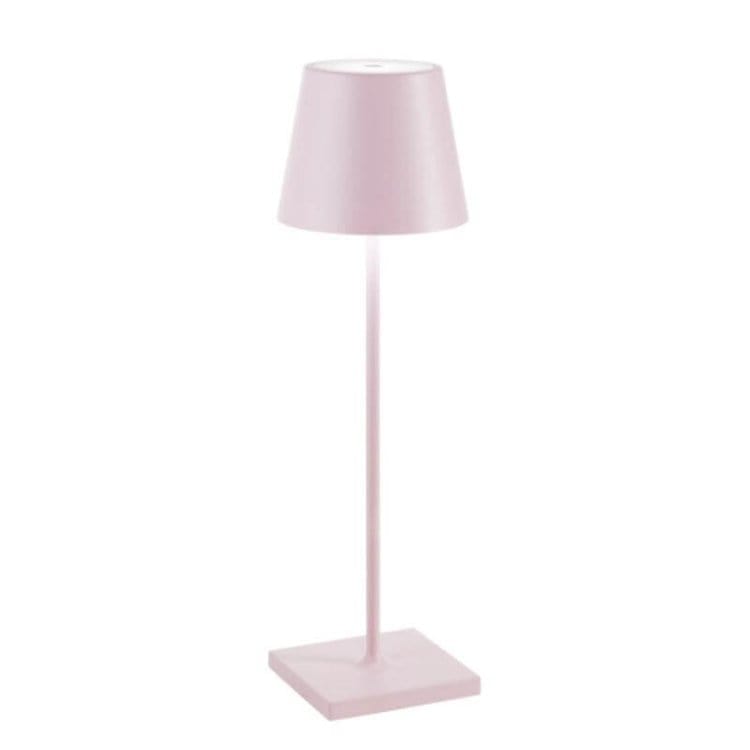 "Lampe LED sans fil Alexa, design moderne et élégant, étanche, couleur argent, éclairage doux et modulable, 38 cm de haut."