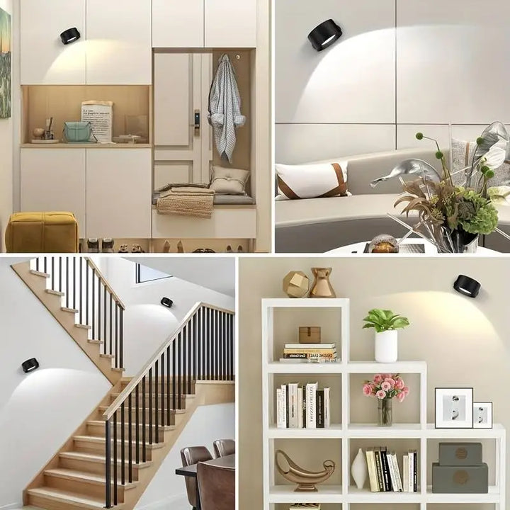 Lampe LED sans fil, design moderne, 360°, éclairage d'ambiance.
