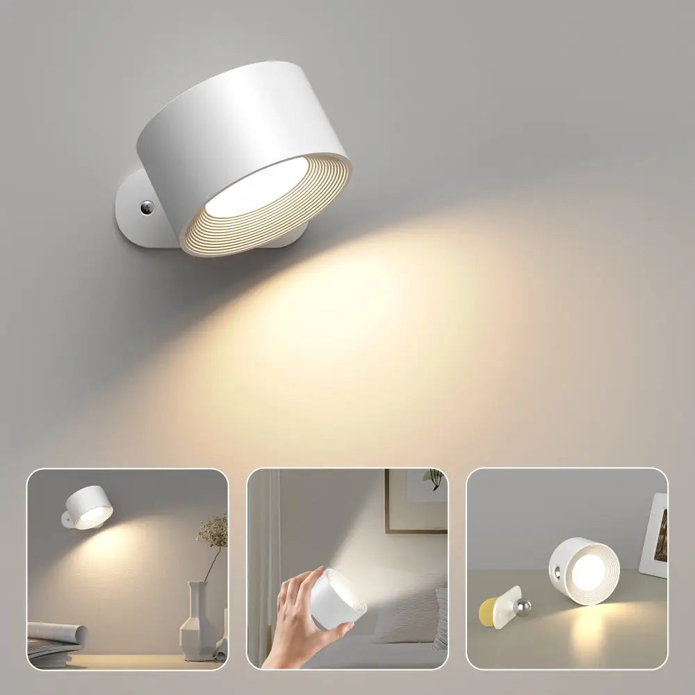 Lampe LED sans fil, design moderne, 360°, éclairage d'ambiance.
