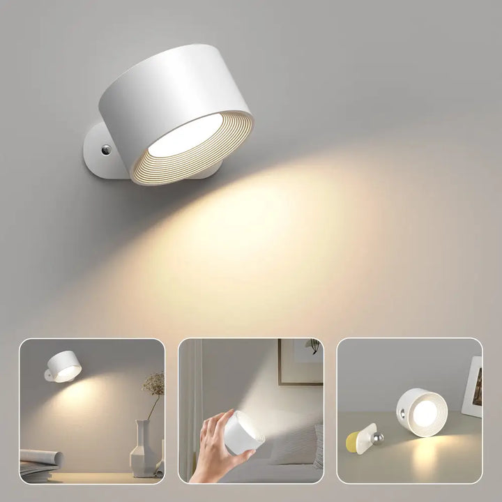 Lampe LED sans fil, design moderne, 360°, éclairage d'ambiance.