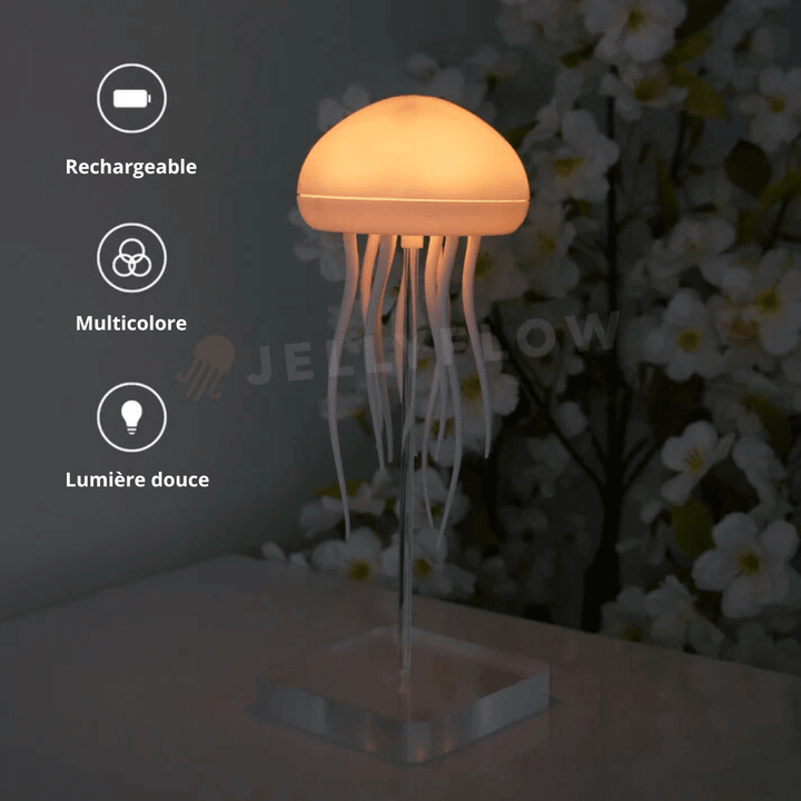 Lampe méduse flottante, lumière douce & apaisante. Décoration maison élégante et originale.
