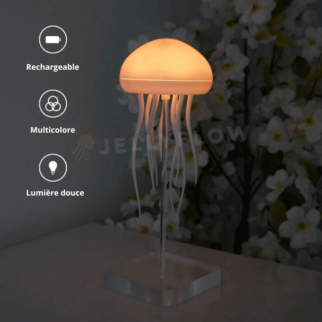 Lampe méduse flottante, lumière douce & apaisante. Décoration maison élégante et originale.