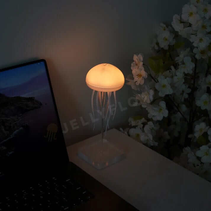 Lampe méduse flottante, lumière douce & apaisante. Décoration maison élégante et originale.