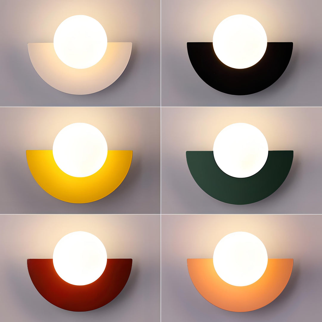 Lampe murale design nordique moderne. Demi-cercle élégant, lumière douce et tamisée.