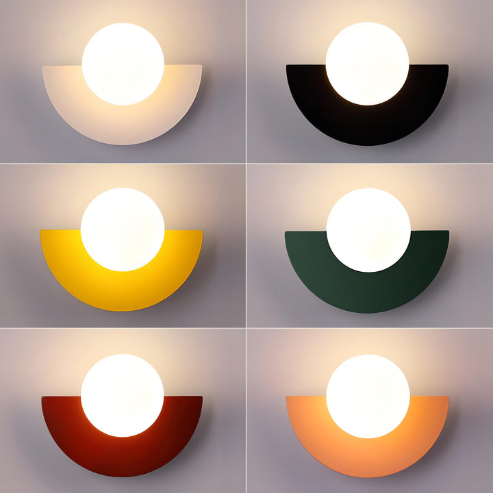 Lampe murale design nordique moderne. Demi-cercle élégant, lumière douce et tamisée.