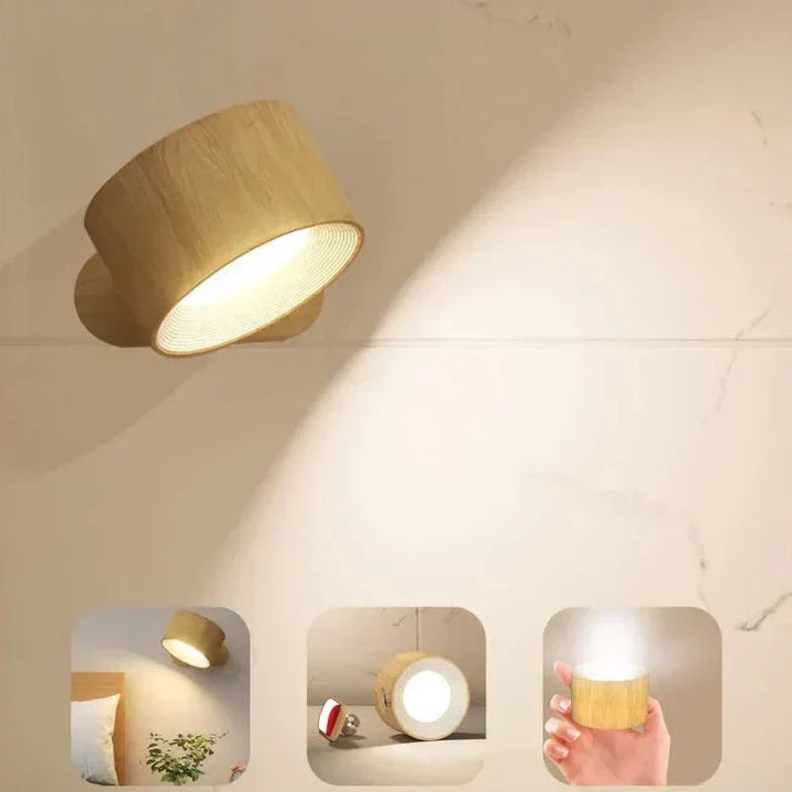 Lampe murale LED adhésive sans fil. Design élégant, éclairage doux.  Idéale salon, chambre.