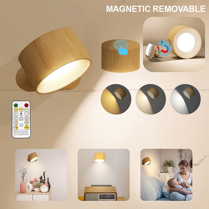 "Lampe murale LED sans fil blanche, magnétique, design moderne, facile à installer, idéale pour salon et couloir."