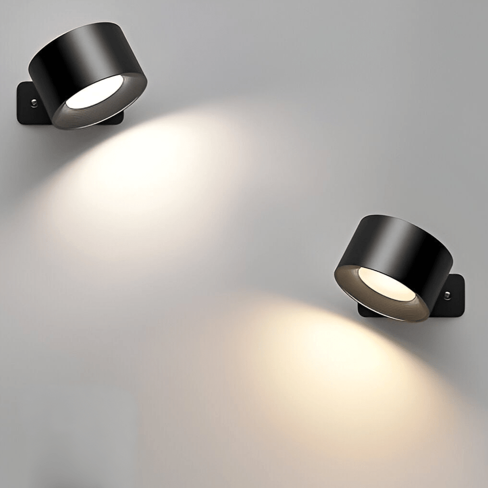 "Lampe murale LED sans fil blanche, magnétique, design moderne, facile à installer, idéale pour salon et couloir."