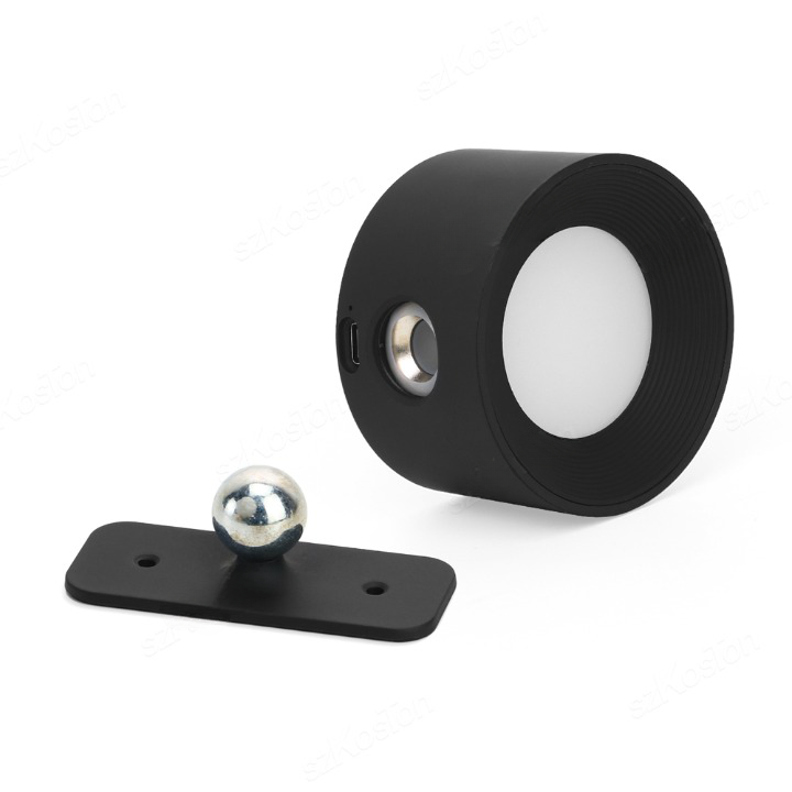 Lampe murale LED sans fil, design moderne minimaliste. Éclairage rotatif 360°, intensité réglable.