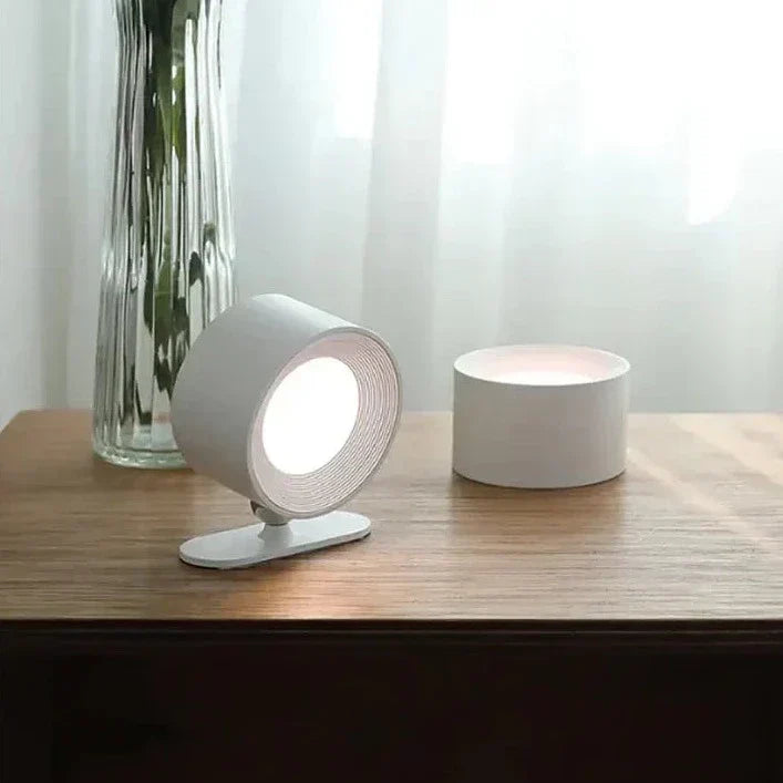 Lampe murale LED sans fil, design moderne minimaliste. Éclairage rotatif 360°, intensité réglable.