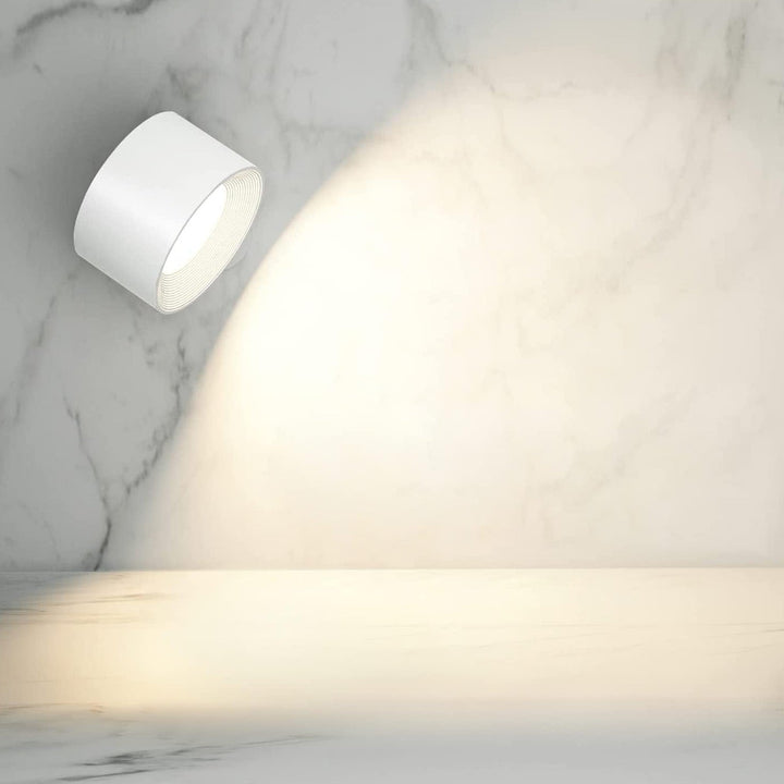 Lampe murale LED sans fil, design moderne minimaliste. Éclairage rotatif 360°, intensité réglable.