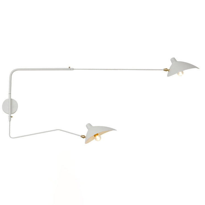"Lampe murale moderne avec bras orientable, design organique années 50, finition métal noir, idéale pour intérieur épuré."