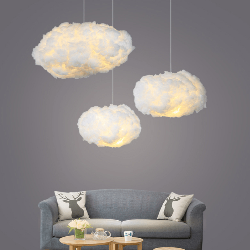 Lampe nuage décorative, éclairage doux pour chambre.  Design moderne et apaisant.