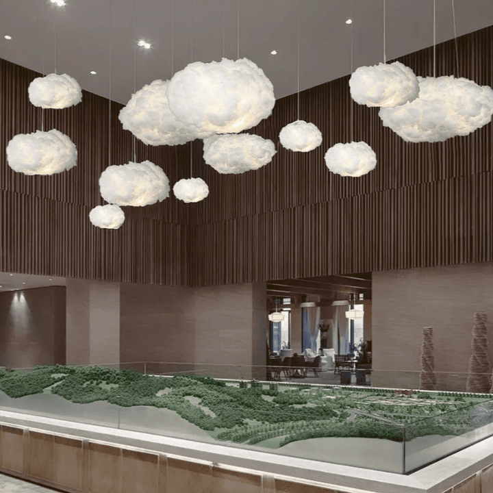 Lampe nuage décorative, éclairage doux pour chambre.  Design moderne et apaisant.