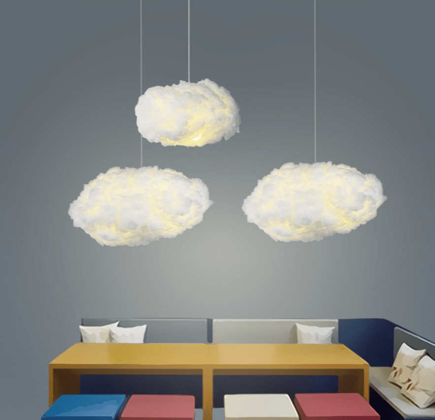 Lampe nuage décorative, éclairage doux pour chambre.  Design moderne et apaisant.
