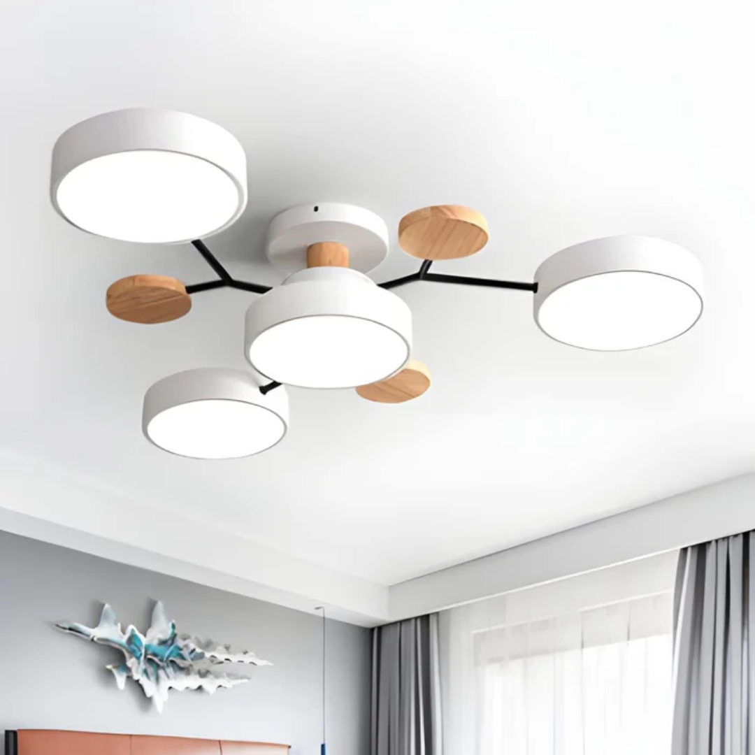 Luminaire design LED rond pour plafond. Style moderne et épuré. Éclairage efficace.