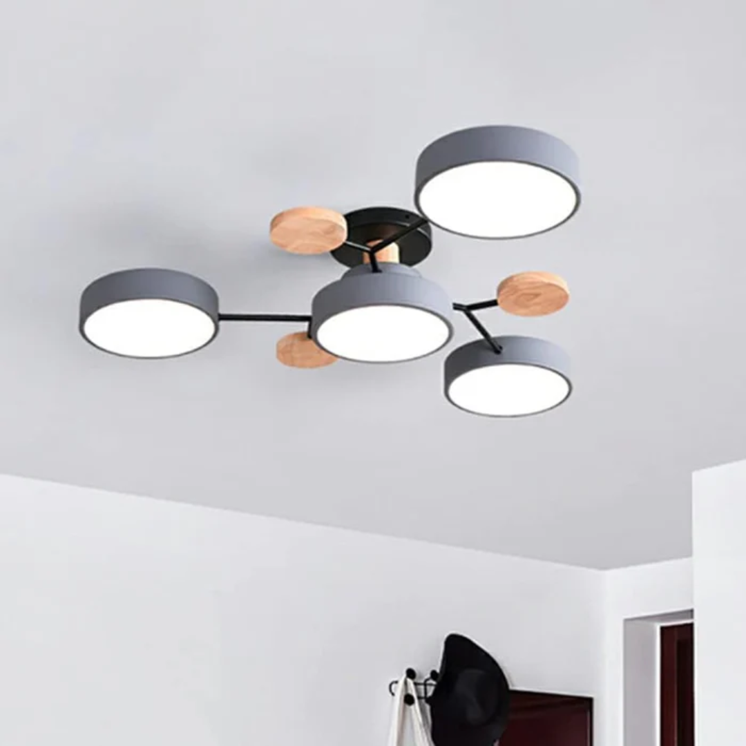 Lampe plafond LED design ronde. Idéale pour salon ou chambre. Lumière intérieure personnalisable.