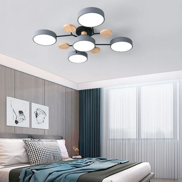 Plafonnier rond LED moderne. Éclairage contemporain pour maison. Économie d'énergie.