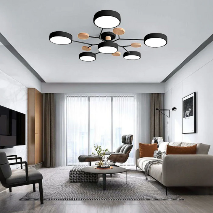 Lampe plafond LED ronde pour chambre. Éclairage doux et personnalisable. Décoration moderne.