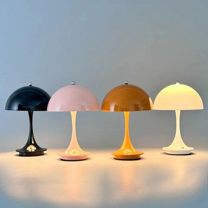 Lampe sans fil design scandinave. Luminaire LED portable et rechargeable, style minimaliste.