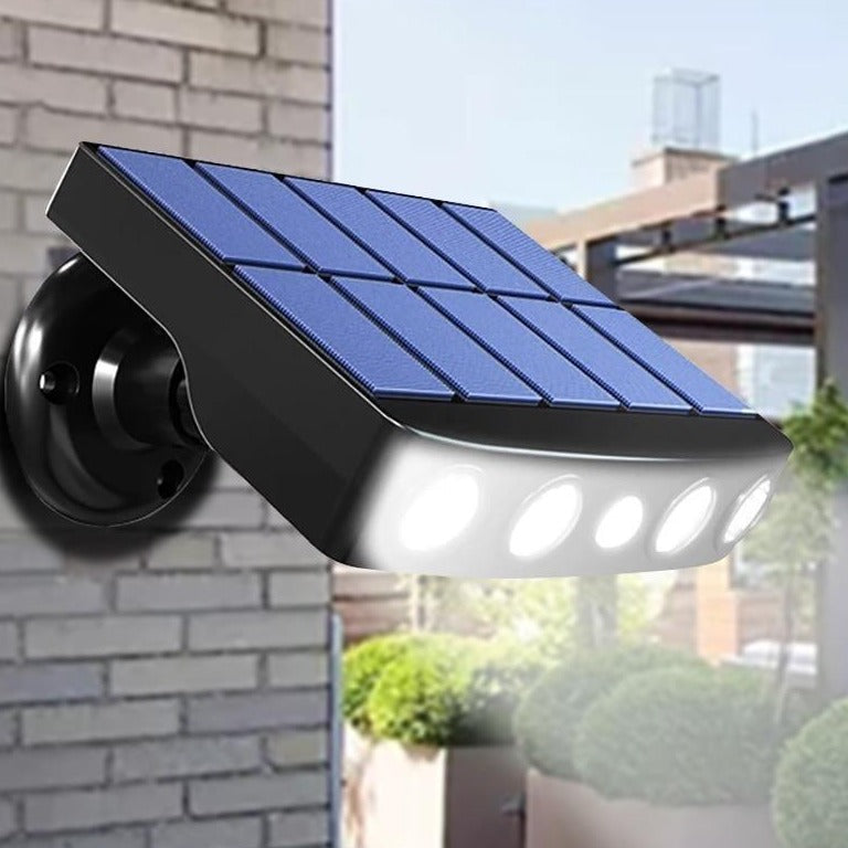 Lampe solaire extérieure puissante, détecteur de mouvement intégré. Éclairage LED performant, design moderne. Installation fa