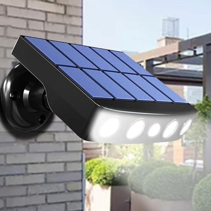 Lampe solaire extérieure puissante, détecteur de mouvement intégré. Éclairage LED performant, design moderne. Installation fa