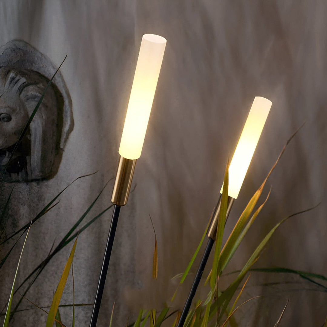 Lampe solaire LED extérieure, jardin. Design élégant, éclairage blanc chaud, IP65 étanche.