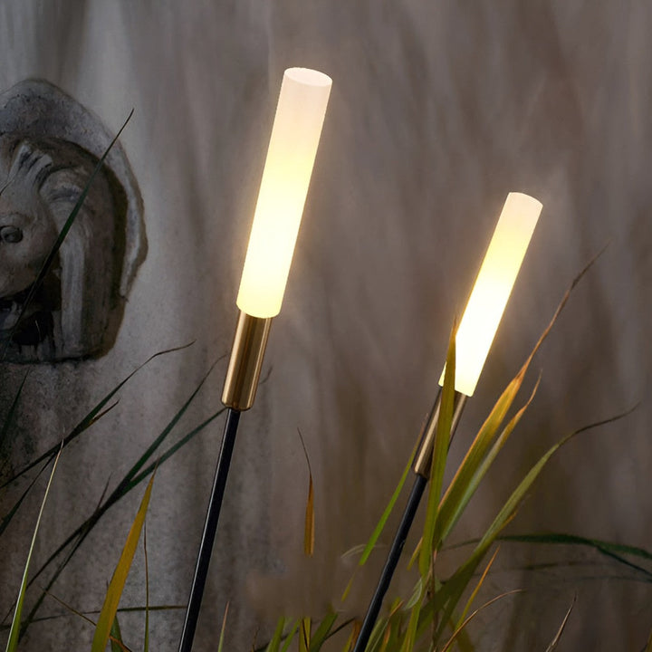 Lampe solaire LED extérieure, jardin. Design élégant, éclairage blanc chaud, IP65 étanche.