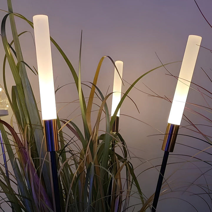 Lampe solaire LED extérieure, jardin. Design élégant, éclairage blanc chaud, IP65 étanche.