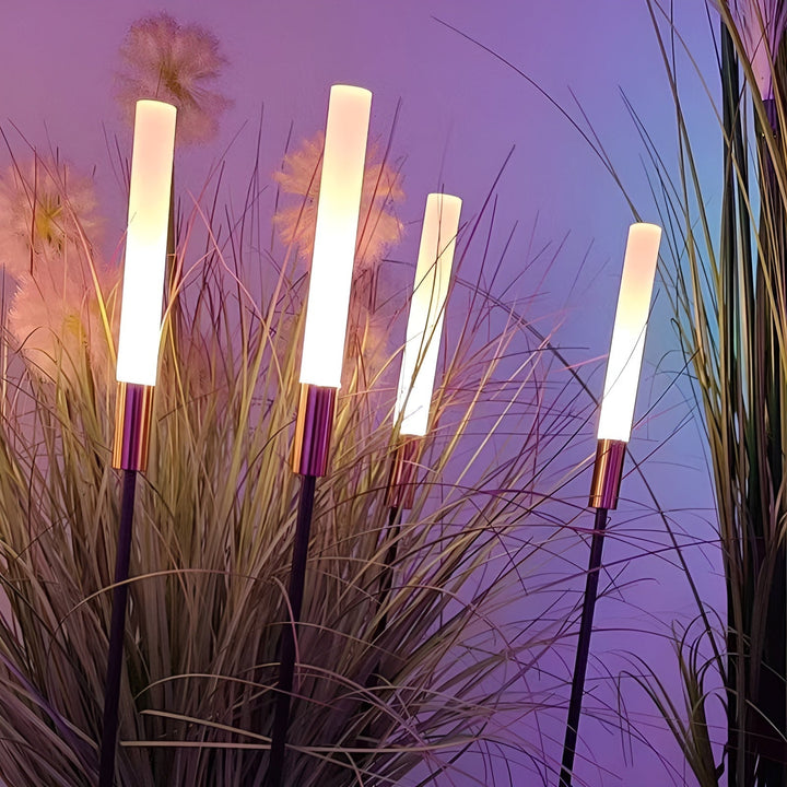 Lampe solaire LED extérieure, jardin. Design élégant, éclairage blanc chaud, IP65 étanche.