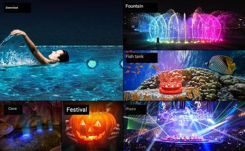 Lampe sous-marine LED étanche, multicolore, avec télécommande, éclairage piscine, ambiance magique, IP68, lumière eau.