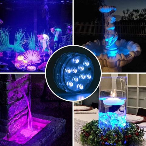 Lampe sous-marine LED étanche, multicolore, avec télécommande, éclairage piscine, ambiance magique, IP68, lumière eau.