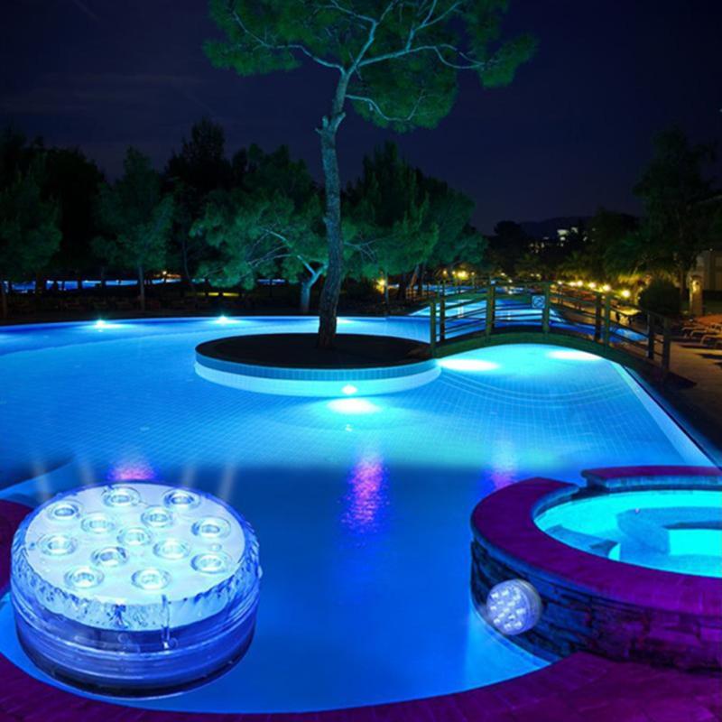 Lampe sous-marine LED étanche, multicolore, avec télécommande, éclairage piscine, ambiance magique, IP68, lumière eau.