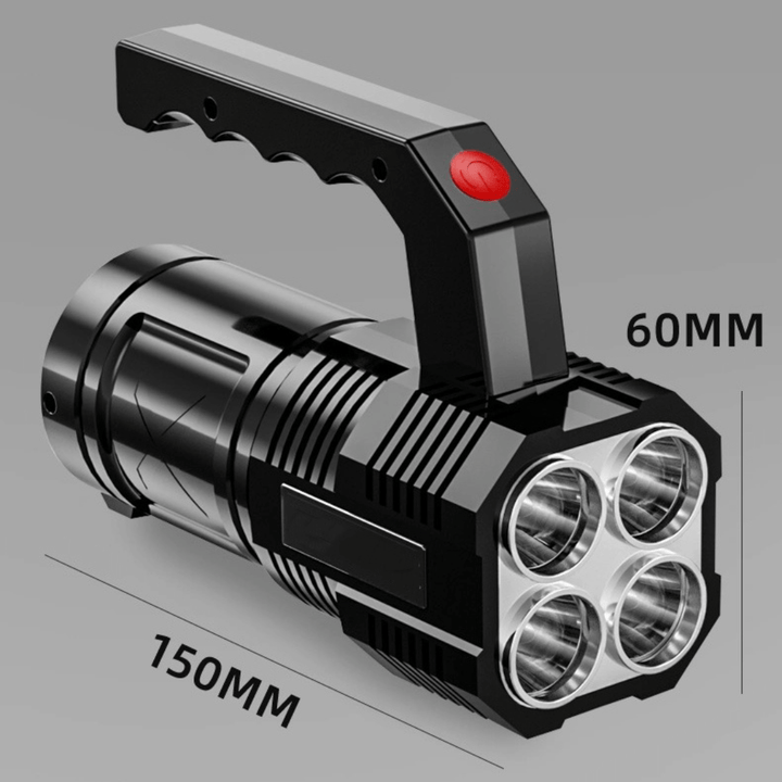 Lampe torche LED rechargeable puissante et étanche.  Lumière intense, idéale pour le camping et les activités extérieures.