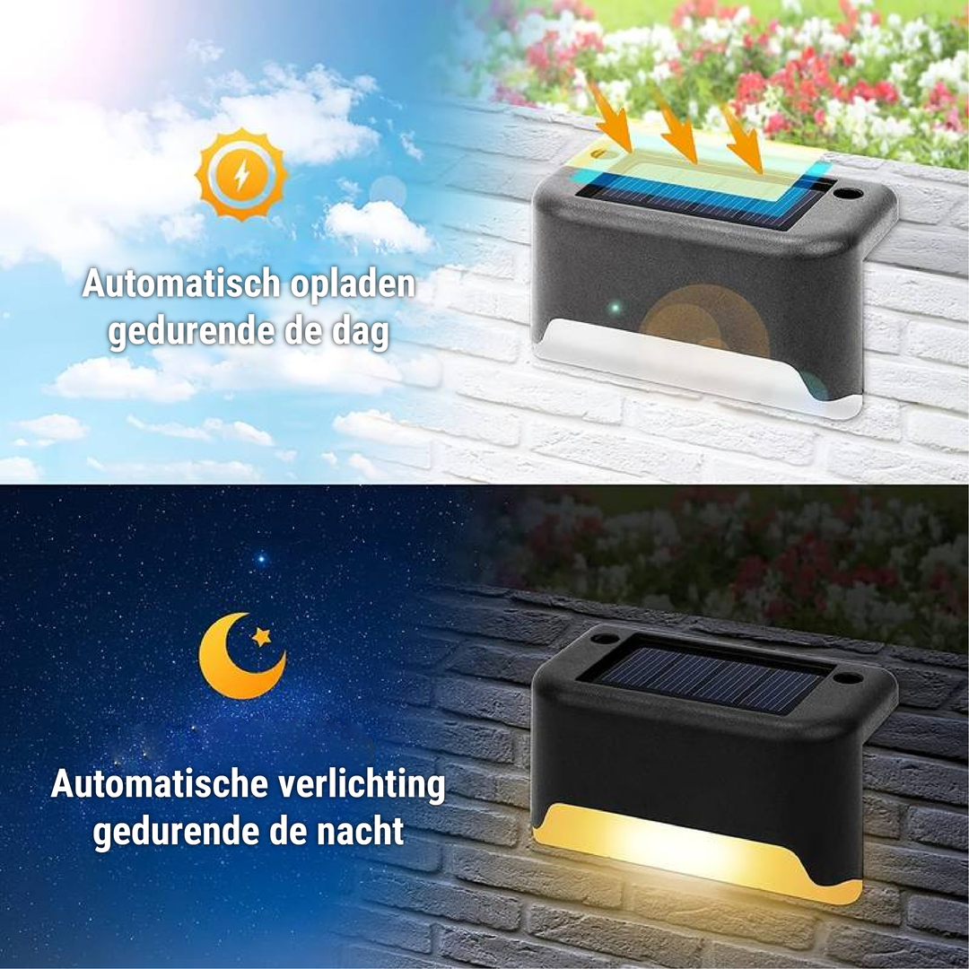 Lampes solaires LED extérieures murales. Éclairage jardin sans fil, design moderne et élégant.  Installation facile.