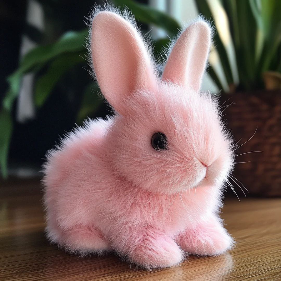 Lapin en peluche interactif pour enfants, doux et réaliste avec mouvements.