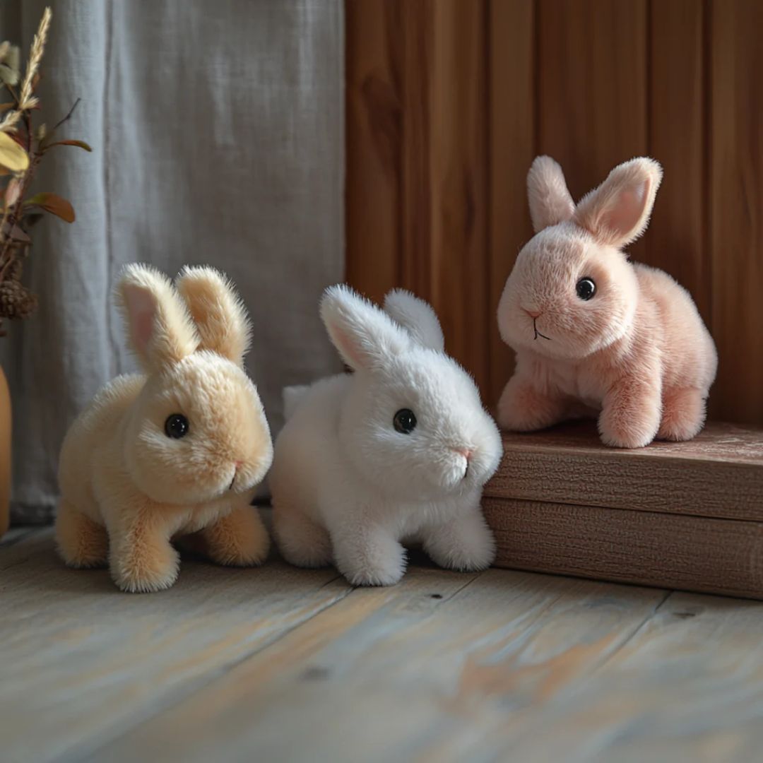 Lapin jouet pour enfant, réaliste et interactif, en peluche douce, un cadeau idéal.