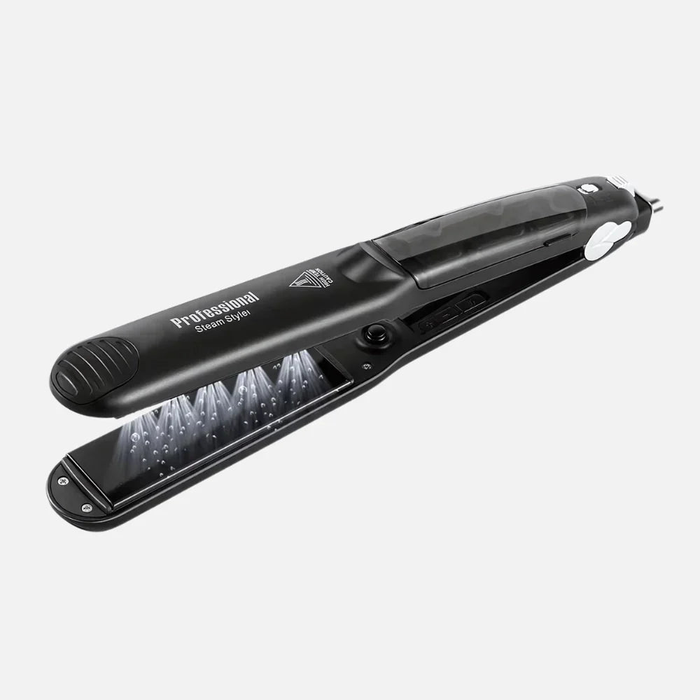 Lisseur vapeur pro, céramique nano tourmaline, pour cheveux lisses et soyeux, réduit frisottis, résultat professionnel.