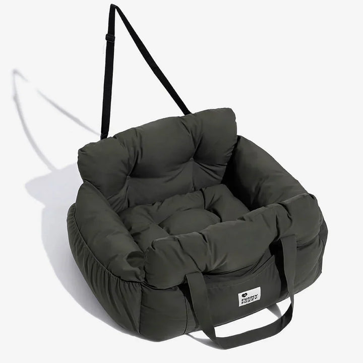 Lit voiture chien confortable et sécurisé.  Attaches ceinture. Rembourrage doux. Voyage en toute sécurité.