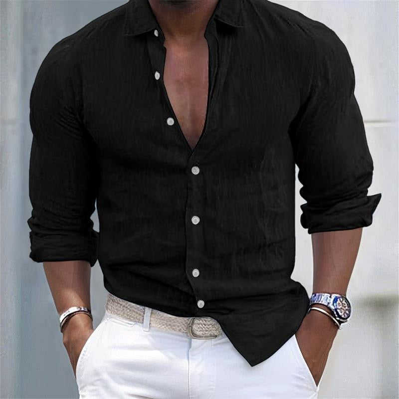 Camisa de lino para hombre - Verano - Ligera y transpirable