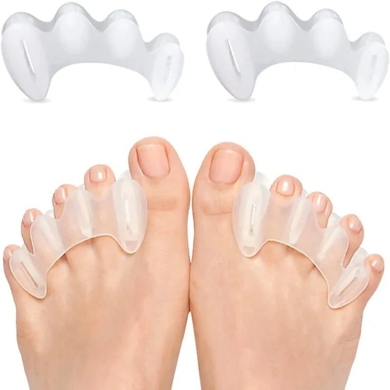 Lot de 2 correcteurs d'orteils orthopédiques unisexes pour hallux valgus, alignant les orteils et soulageant la douleur.